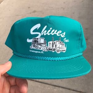 VINTAGE TRUCKER SNAPBACK HAT Trucking Company Combine Shives Hauling Illinois